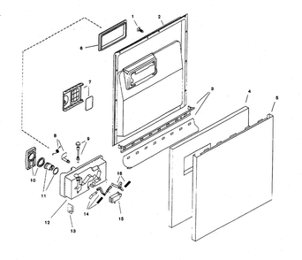 Door Assy Diagram and Parts List for SHU6805UC 12 Bosch Dishwasher