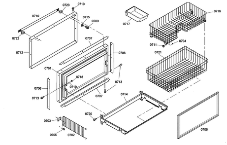 Freezer Door Diagram and Parts List for KBURT3655E01  Thermador Refrigerator