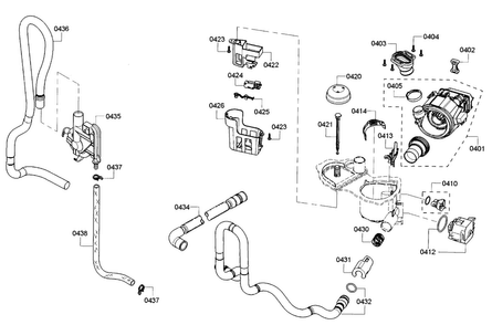 Sump Diagram and Parts List for SHE3AR56UC 17 Bosch Dishwasher