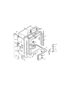 Inner Liner Diagram and Parts List for SMI7052US 08 Bosch Dishwasher