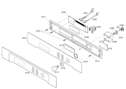 Control Panel Diagram and Parts List for HBN755AUC 02 Bosch Wall Oven