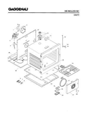 02 - CAVITY Diagram and Parts List for EB291-600  Bosch Range