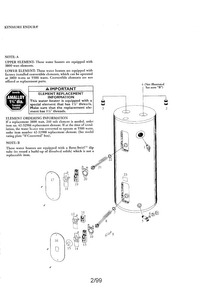 Endura 50 Gallon Diagram and Parts List for 153321511HT  Kenmore Water Heater