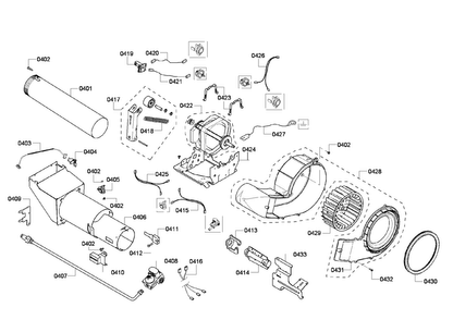 Heater Assy Diagram and Parts List for WTVC853PUC 09 Bosch Dryer