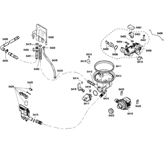 Pump Section Diagram and Parts List for SHX55M02UC 53 Bosch Dishwasher