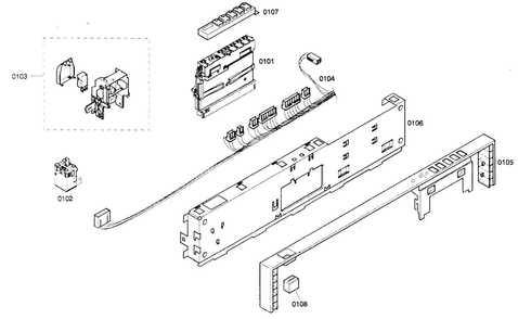 Control Panel Diagram and Parts List for SHX46A06UC 21 Bosch Dishwasher