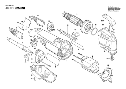 Diagram Diagram and Parts List for MM30 F 013 MM3 001 Bosch Multi-Tool