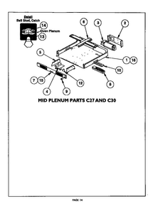 Mid Plenum, C27 And C30 Diagram and Parts List for C301U  Thermador Range