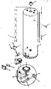 Replacement Parts Diagram and Parts List for 153333573  Kenmore Water Heater