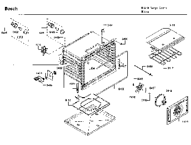 Oven Diagram and Parts List for HIIP054U 05 Bosch Range