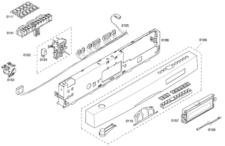 Panel Assy Diagram and Parts List for SHE68P06UC 53 Bosch Dishwasher