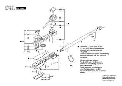 Diagram Diagram and Parts List for MT100 F 034 K82 101 Bosch Miscellaneous