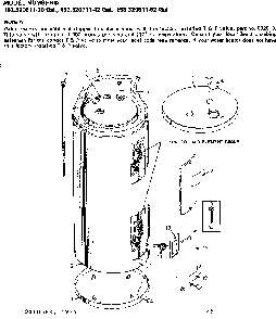 Non-functional Replacement Parts Diagram and Parts List for 153320611  Kenmore Water Heater
