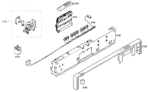 Control Panel Diagram and Parts List for SHX33A05UC 21 Bosch Dishwasher
