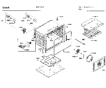 Cavity asy 1 Diagram and Parts List for HIIP054U 02 Bosch Range