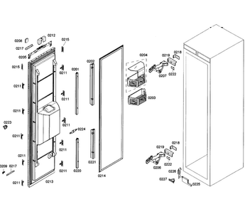 Door Assy Diagram and Parts List for T24ID80NRP 39 Thermador Freezer