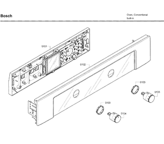 Control Panel Diagram and Parts List for HBL5450UC 09 Bosch Wall Oven