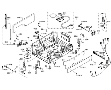 Base Section Diagram and Parts List for SHE7PT52UC 07 Bosch Dishwasher