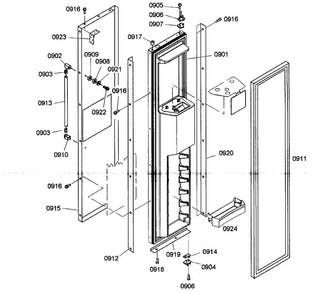 Door Assy 2 Diagram and Parts List for KBUIT4855E01  Thermador Refrigerator