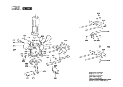 Section 2 Diagram and Parts List for POF500A 0603261866 Bosch Router