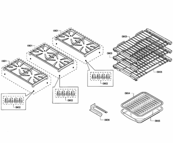 Grates/shelfs Diagram and Parts List for PRD366GHC 11 Thermador Range