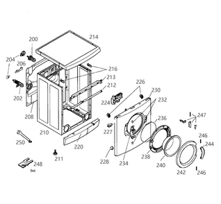 Cabinet Diagram and Parts List for WFL2060UC 22 Bosch Washer