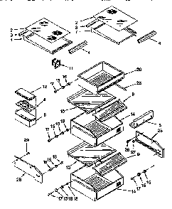Refrigerator Shelf Diagram and Parts List for TSS42QBW00  Thermador Refrigerator
