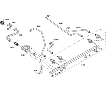 Manifold Diagram and Parts List for PRD304EG 11 Thermador Range