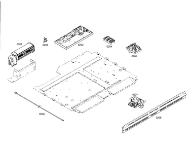 Fan/control Unit/door Latch Diagram and Parts List for HBL3350UC 01 Bosch Wall Oven