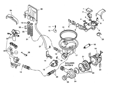 Component Assy Diagram and Parts List for SHU9952UC 12 Bosch Dishwasher