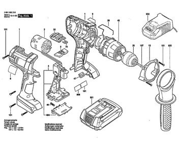 Drill Cordless Diagram and Parts List for DDH181-01  Bosch Cordless Drill