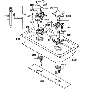 Right Burners Diagram and Parts List for PRD486GDHU 01 Thermador Range