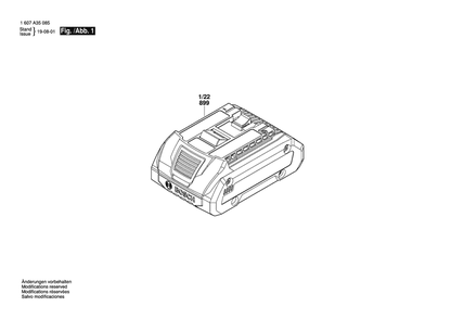 Part Location Diagram of 1607A350AN Bosch Battery Pack