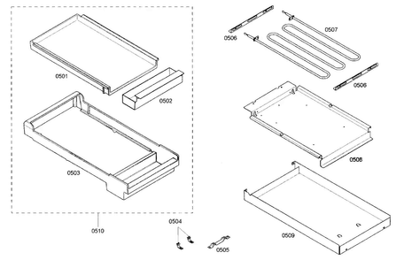 Grille Assy Diagram and Parts List for PRD364EDHC02  Thermador Range
