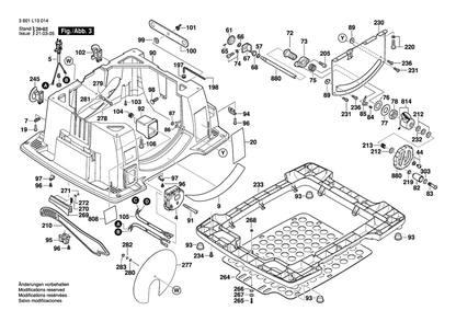 Page 3 Diagram and Parts List for 4100XC 3601L13014 Bosch Table Saw