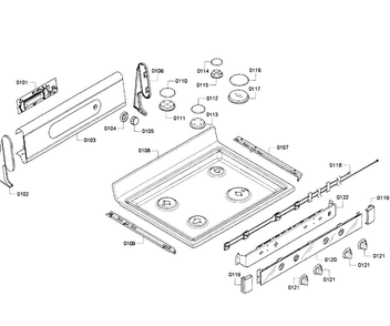 Top Assy Diagram and Parts List for HGS7052UC 06 Bosch Range