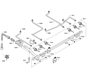 Manifold Diagram and Parts List for PRD366GHC 08 Thermador Range