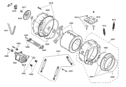 Tub Assy Diagram and Parts List for WAS20160UC 33 Bosch Washer