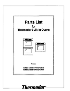 Front Cover Diagram and Parts List for CM302B  Thermador Range