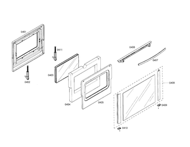 Door Diagram and Parts List for HEI7052U 01 Bosch Range