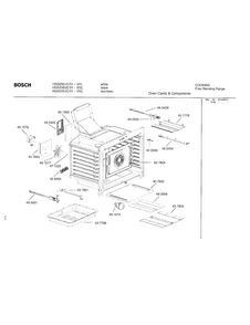 Oven Cavity Components Diagram and Parts List for HGS235UC 01 Bosch Range