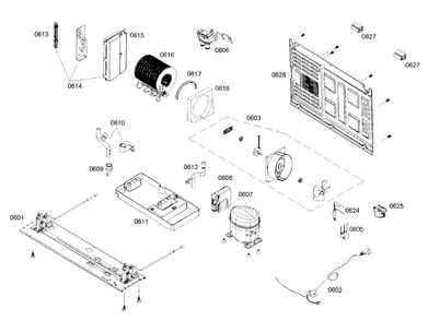Compresso Diagram and Parts List for B22CS50SNS 04 Bosch Refrigerator