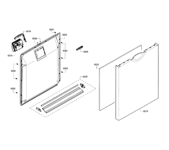 Door Assy Diagram and Parts List for SHE3AR55UC 14 Bosch Dishwasher