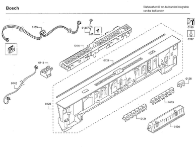Control Panel Diagram and Parts List for SHP65TL5UC 09 Bosch Dishwasher