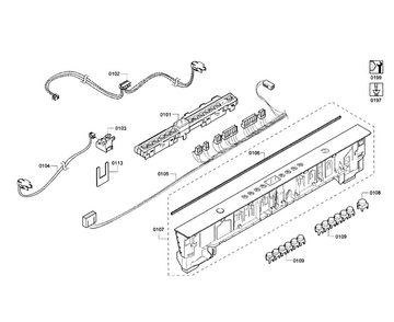 Control Panel Diagram and Parts List for SHX4AT55UC 14 Bosch Dishwasher