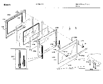 Door asy Diagram and Parts List for HIIP054U 03 Bosch Range