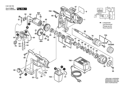 Section 1 Diagram and Parts List for 0601930770  Bosch Impact Driver