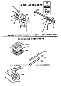 Latch Assemblies And Oven Parts Diagram and Parts List for CT227  Thermador Wall Oven