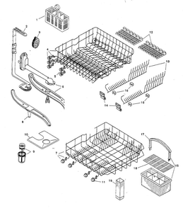 Racks Diagram and Parts List for SHU3322UC 06 Bosch Dishwasher