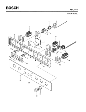 05 - FASCIA PANEL Diagram and Parts List for HBL555  Bosch Range
